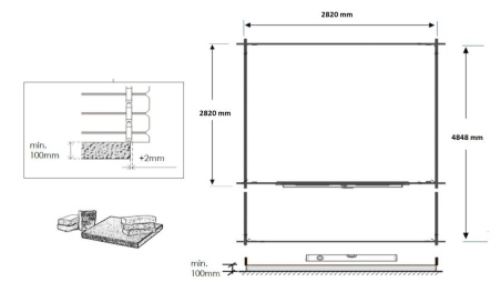 Gartenhaus, Gerätehaus – 3x3 m mit Anbau 3x2.76 m - 15 m²