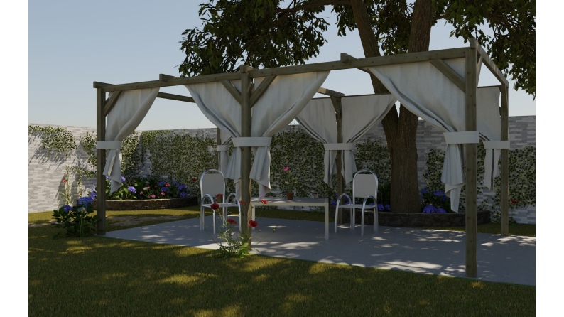 Carport Garagendach 3x5.1 m - 15.3 m2