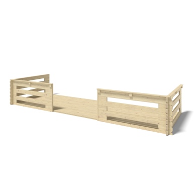 Veranda zum Gartenhaus 6x2m - Farbe Holz