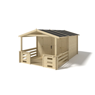 Gartenhaus, Gerätehaus – 3x3 m mit Anbau 3x2.76 m - 15 m²