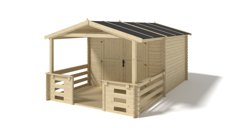 Gartenhaus, Gerätehaus – 3x3 m mit Anbau 3x2.76 m - 15 m²