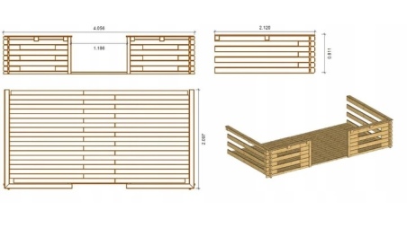 Gartenhaus, Gerätehaus – 4x3 m mit Anbau 4x2.76 m - 20 m²