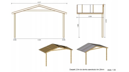 Gartenhaus, Gerätehaus – 4x3 m mit Anbau 4x2.76 m - 20 m²