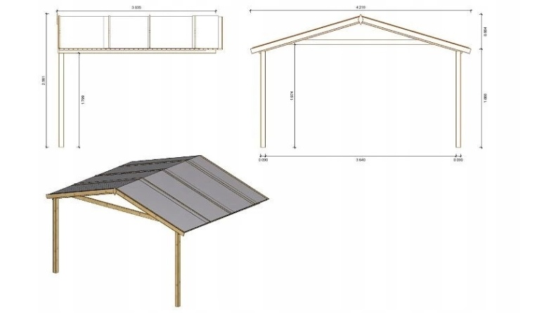 Gartenhaus, Gerätehaus – 4x3 m mit Anbau 4x2.76 m - 24 m²