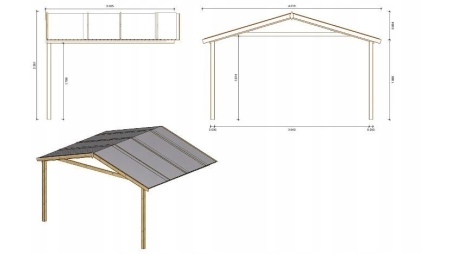 Gartenhaus, Gerätehaus – 4x3 m mit Anbau 4x2.76 m - 24 m²