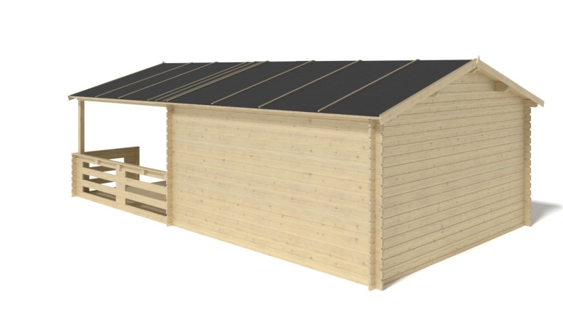 Gartenhaus, Gerätehaus – 4x3 m mit Anbau 4x2.76 m - 24 m²