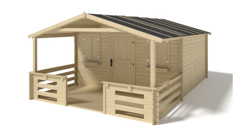 Gartenhaus, Gerätehaus – 4x4 m mit Anbau 4x3.76 m - 24 m²