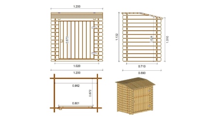 Gartenpoolschrank für Zubehör 1.2x0.89 m H.1.13 m - Imprägniert 
