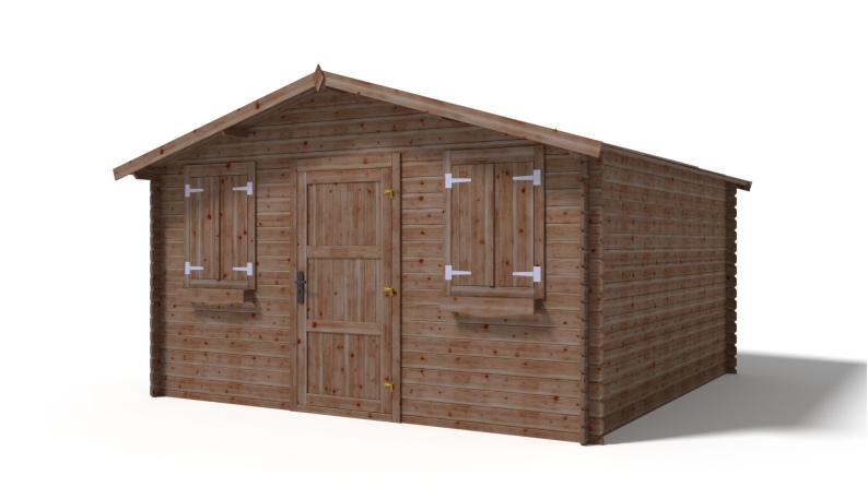 Gartenhaus, Gerätehaus – 4x4 m mit Anbau 4x3.76 m - 24 m² – Imprägniert