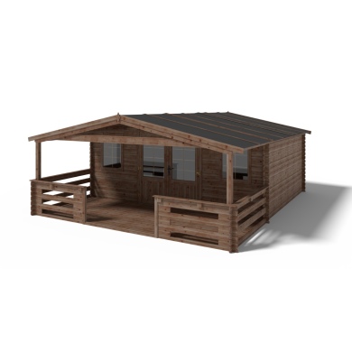 Gartenhaus, Gerätehaus – 5x4 m mit Anbau 5x3.76 m - 30 m² – Imprägniert