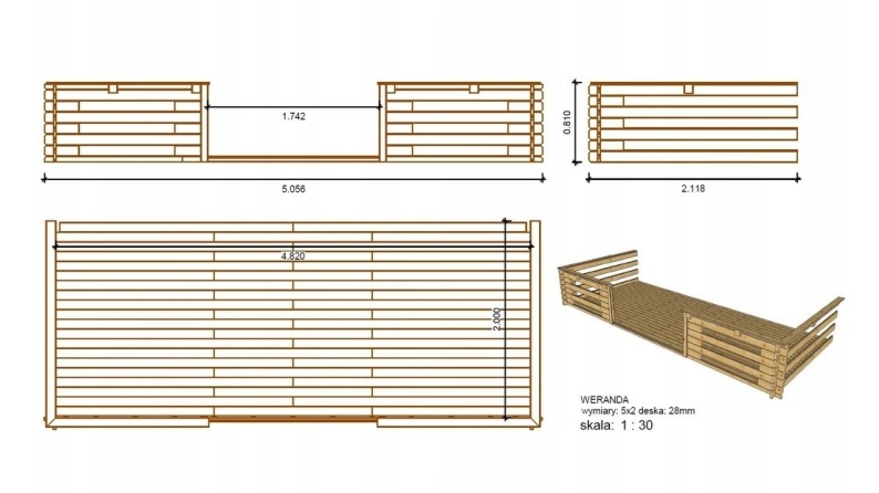 Gartenhaus, Gerätehaus – 5x4 m mit Anbau 5x3.76 m - 30 m²