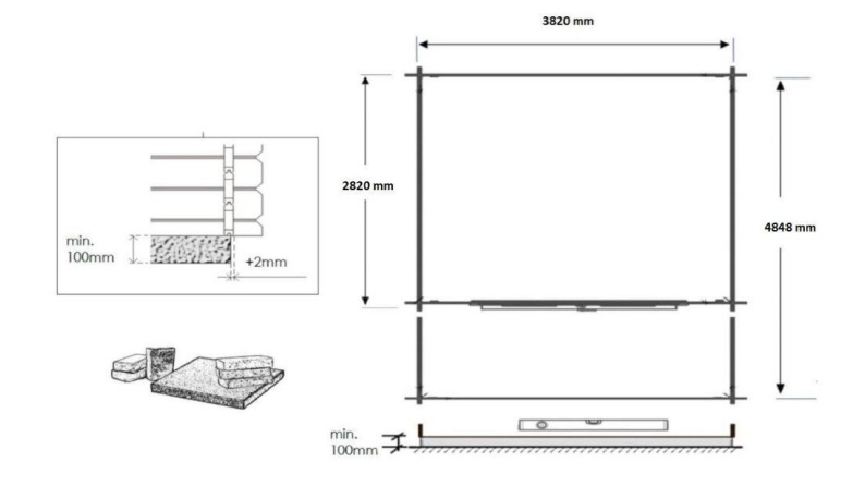 Gartenhaus, Gerätehaus – 4x3 m mit Anbau 4x2.76 m - 20 m² – Imprägniert