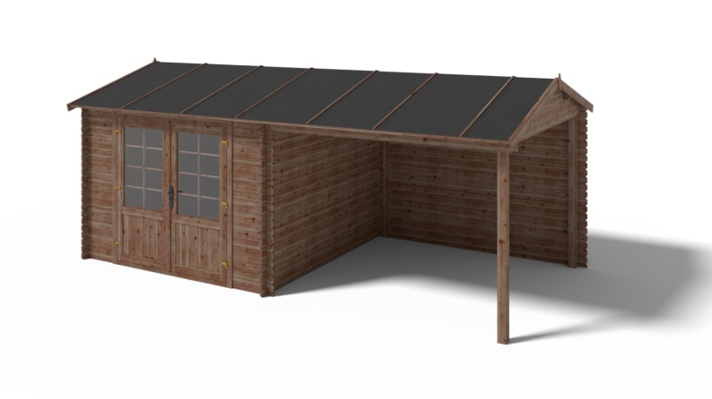 Gartenhaus, Gerätehaus 18.52m2 - 5.7x2.95m - 24mm - Imprägniert