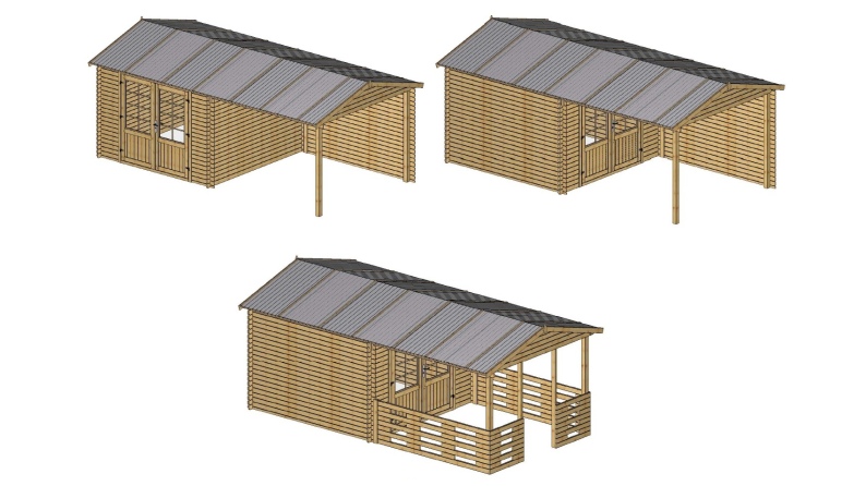 Gartenhaus, Gerätehaus 18.52m2 - 5.7x2.95m - 24mm - Imprägniert