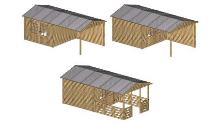 Gartenhaus, Gerätehaus 18.52m2 - 5.7x2.95m - 24mm - Imprägniert