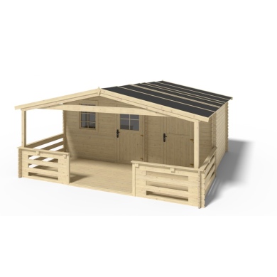 Gartenhaus, Gerätehaus – 5x3 m mit Anbau 5x2.76 m - 35 m²