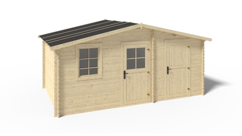 Gartenhaus, Gerätehaus – 5x3 m mit Anbau 5x2.76 m - 35 m²