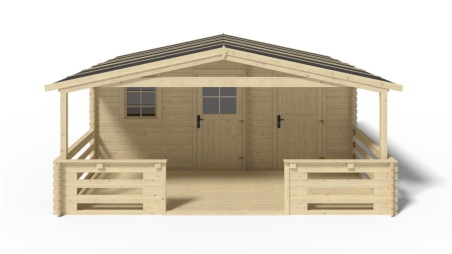 Gartenhaus, Gerätehaus – 5x3 m mit Anbau 5x2.76 m - 35 m²