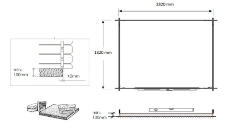 Gartenhaus, Gerätehaus 6m2 - 3x2m - 28mm