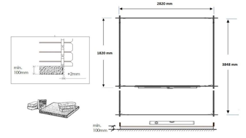 Gartenhaus, Gerätehaus – 3x2 m mit Anbau 3x1.76 m - 12 m²
