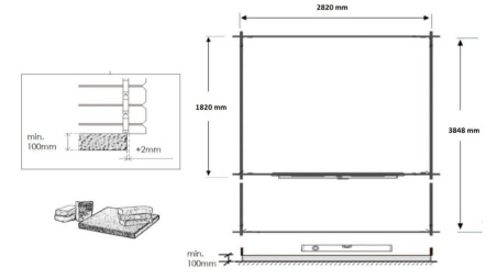Gartenhaus, Gerätehaus – 3x2 m mit Anbau 3x1.76 m - 12 m²