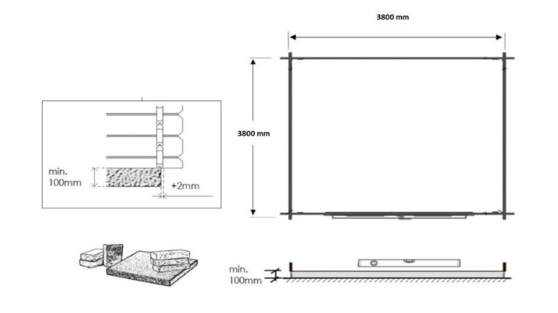 Gartenhaus, Gerätehaus 16m2 - 4x4m - 40mm