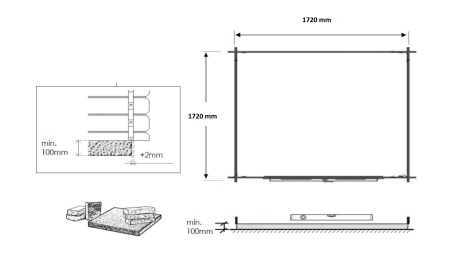 Gartenhaus, Gerätehaus 3.61m2 - 1.9x1.9m - 28mm