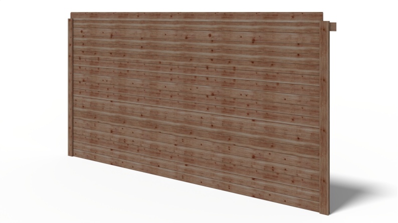 Wand für ein Gartenhaus, Pavillon 28 mm - 3.85xh.2.15 m - Imprägniert