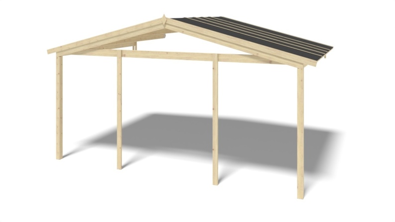 Gartenhaus, Gerätehaus – 5x4 m mit Anbau 5x3.72 m - 35 m²
