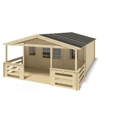 Gartenhaus, Gerätehaus – 5x5 m mit Anbau 5x4.72 m - 35 m²