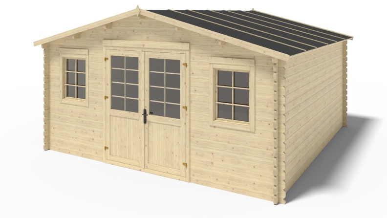 Gartenhaus, Gerätehaus – 5x5 m mit Anbau 5x4.72 m - 35 m²