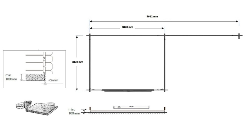 Gartenhaus, Gerätehaus 17.4m2 - 5.79x3m - 28mm