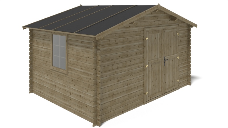 Gartenhaus, Gerätehaus 12m2 - 4x3m - 28mm - Imprägniert