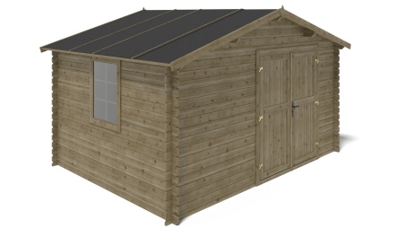 Gartenhaus, Gerätehaus 12m2 - 4x3m - 28mm - Imprägniert