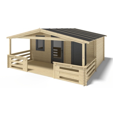 Gartenhaus, Gerätehaus – 5x3 m mit Anbau 5x2.76 m - 25 m²