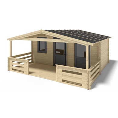 Gartenhaus, Gerätehaus – 5x3 m mit Anbau 5x2.76 m - 25 m²