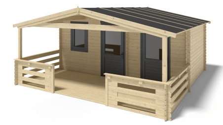 Gartenhaus, Gerätehaus – 5x3 m mit Anbau 5x2.76 m - 25 m²