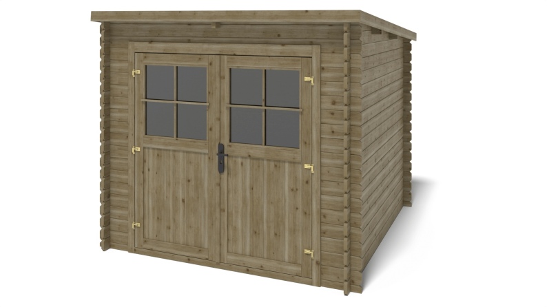 Gartenhaus, Gerätehaus 6.25m2 - 2.5x2.5m - 28mm - Imprägniert