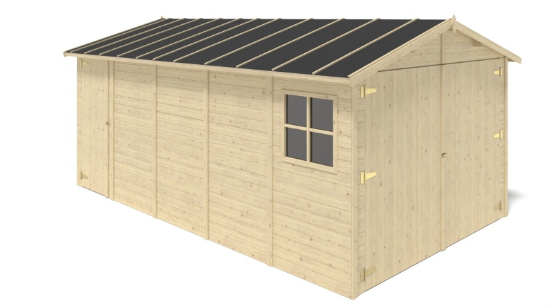 Autogarage aus Holz - 14.94m2 - 3.05x4.93m - 18mm