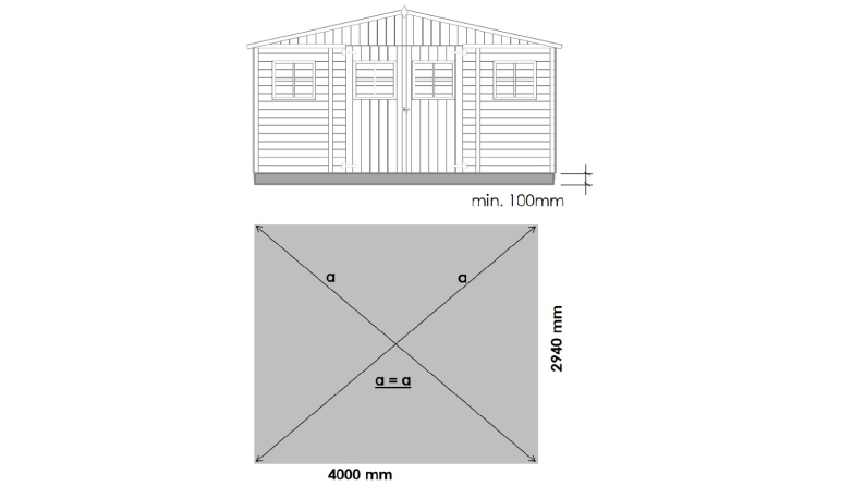 Gartenhaus, Gerätehaus 11.88m2 - 4x2.97m