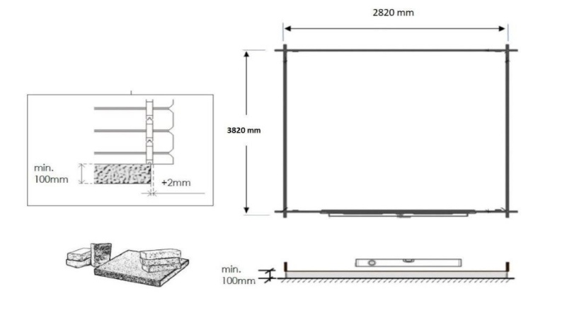 Gartenhaus, Gerätehaus 12m2 - 3x4m - 28mm