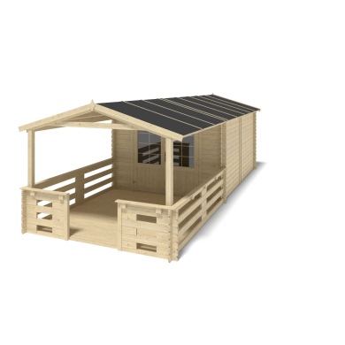 Gartenhaus, Gerätehaus – 3x4 m mit Anbau 3x3.76 m - 21 m²