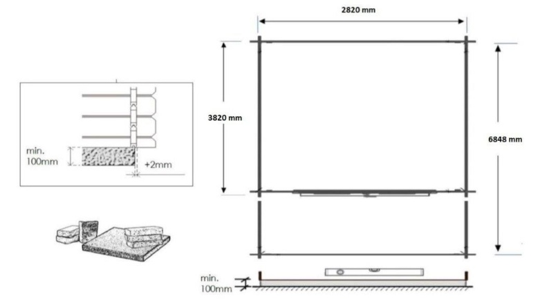 Gartenhaus, Gerätehaus – 3x4 m mit Anbau 3x3.76 m - 21 m²