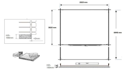 Gartenhaus, Gerätehaus – 3x4 m mit Anbau 3x3.76 m - 21 m²