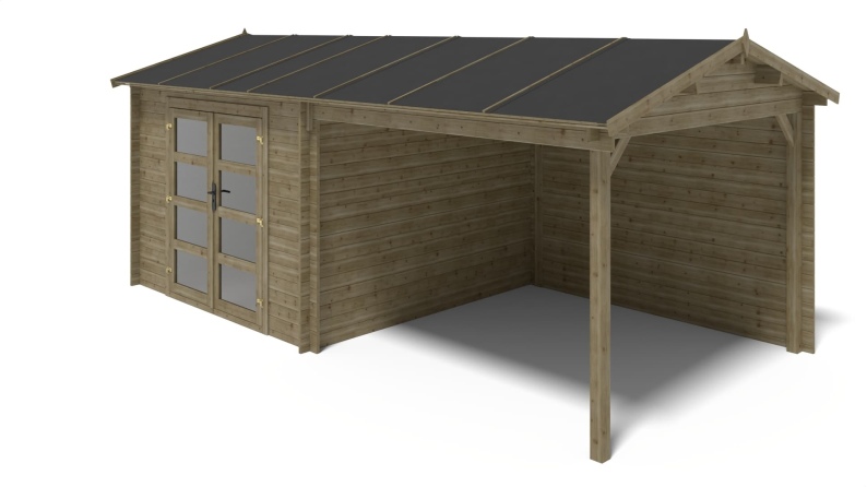 Gartenhaus, Gerätehaus 17.4m2 - 5.79x3m - 28mm - Imprägniert