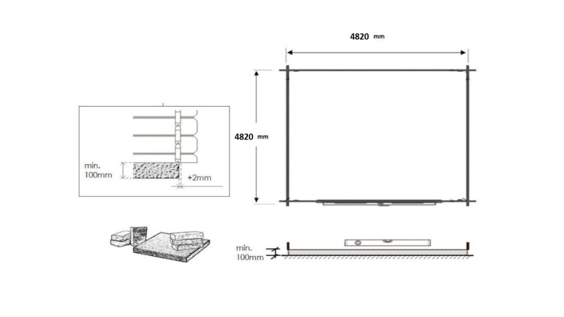 Gartenhaus, Gerätehaus 25m2 - 5x5m - 34mm