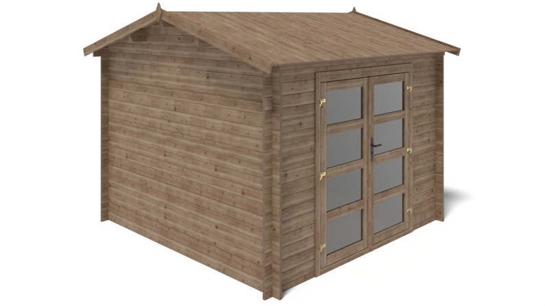 Gartenhaus, Gerätehaus 9m2 - 3x3m - 28mm - Imprägniert