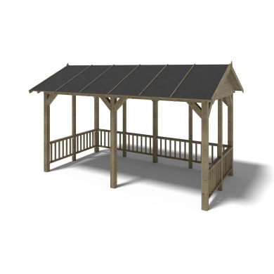 Gartenlaube Gartenpavillon 5x3.06m mit Paneelen - Imprägniert