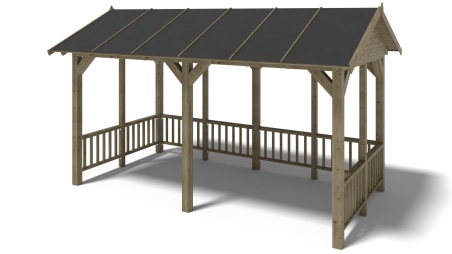 Gartenlaube Gartenpavillon 5x3.06m mit Paneelen - Imprägniert