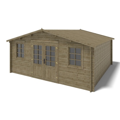 Gartenhaus, Gerätehaus 25m2 - 5x5m - 40mm - Imprägniert